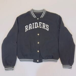 Men’s Raiders Black &amp; White Varsity Jersey – NFL Football Shirt – Size Small